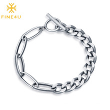 Fashion Simple Trendy Stainless Steel Bracelet Hip Hop Men's and Women's Style OT Bracelet